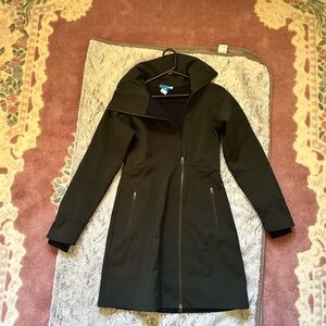 COLUMBIA Soft Shell Coat Jacket Women Size M Mid Length Stretch High Neck